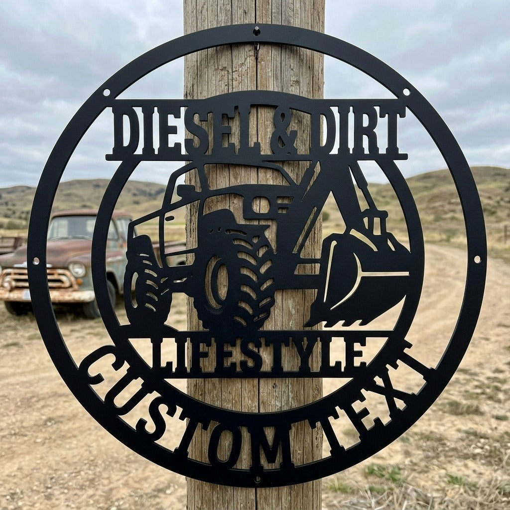 Personalisiertes Diesel and Dirt Bagger Metallschild – Bild 2
