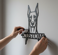Personalisiertes Dobermann Kopf Metallschild – Bild 1