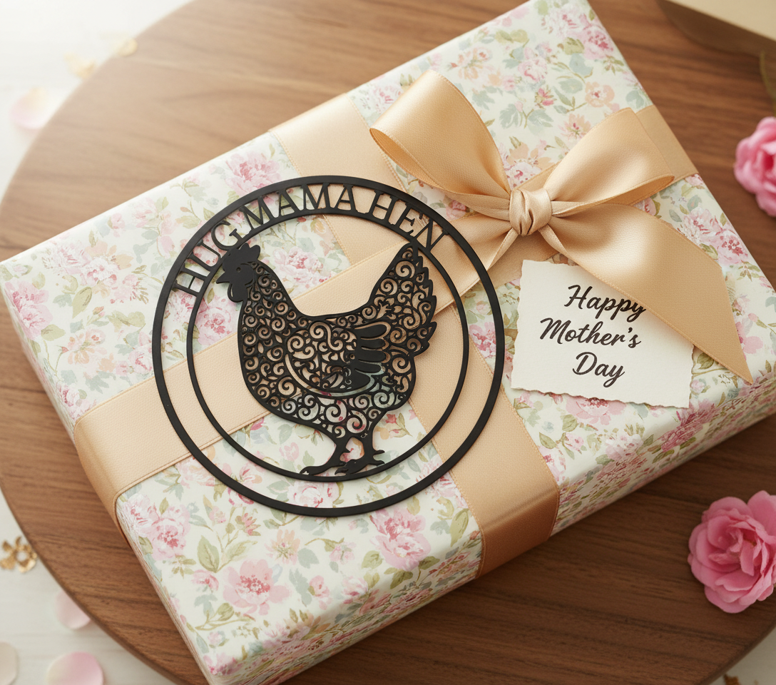 Personalisiertes Hühnerstall Schild mit Huhn und Namen aus schwarzem Stahl – Bild 5