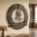 Personalized dance studio metal sign with dancer and name in black steel