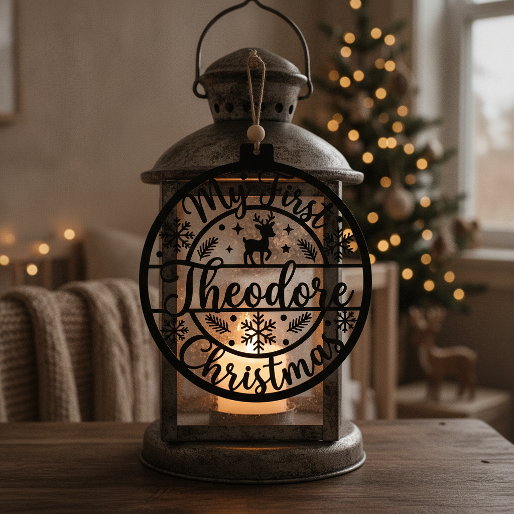 Personalisiertes Mein erstes Weihnachten Baby-Rentier Metallschild – Bild 7