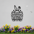 Happy Easter Hasenohren und Ostereier Metallschild – Bild 1
