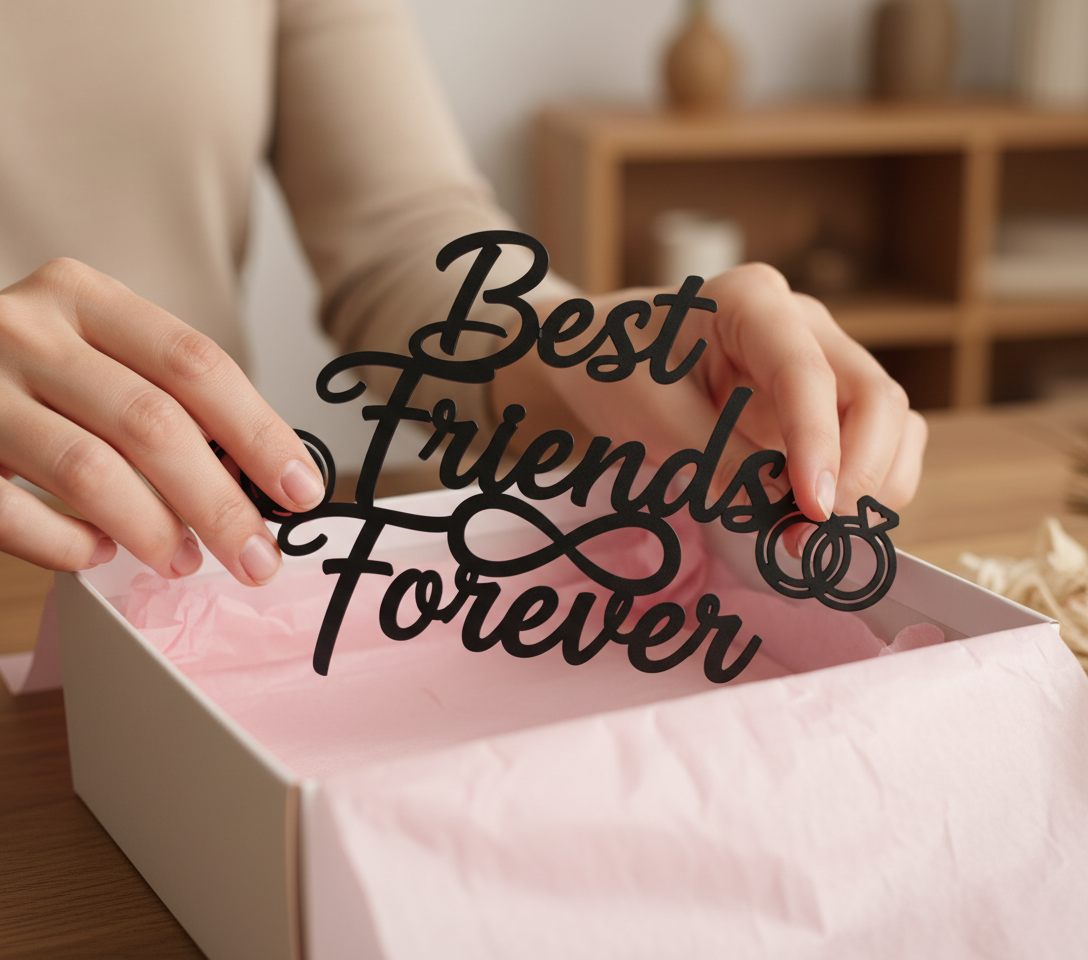 Best Friends Forever Metallschild mit Unendlichkeitsringen – Bild 5