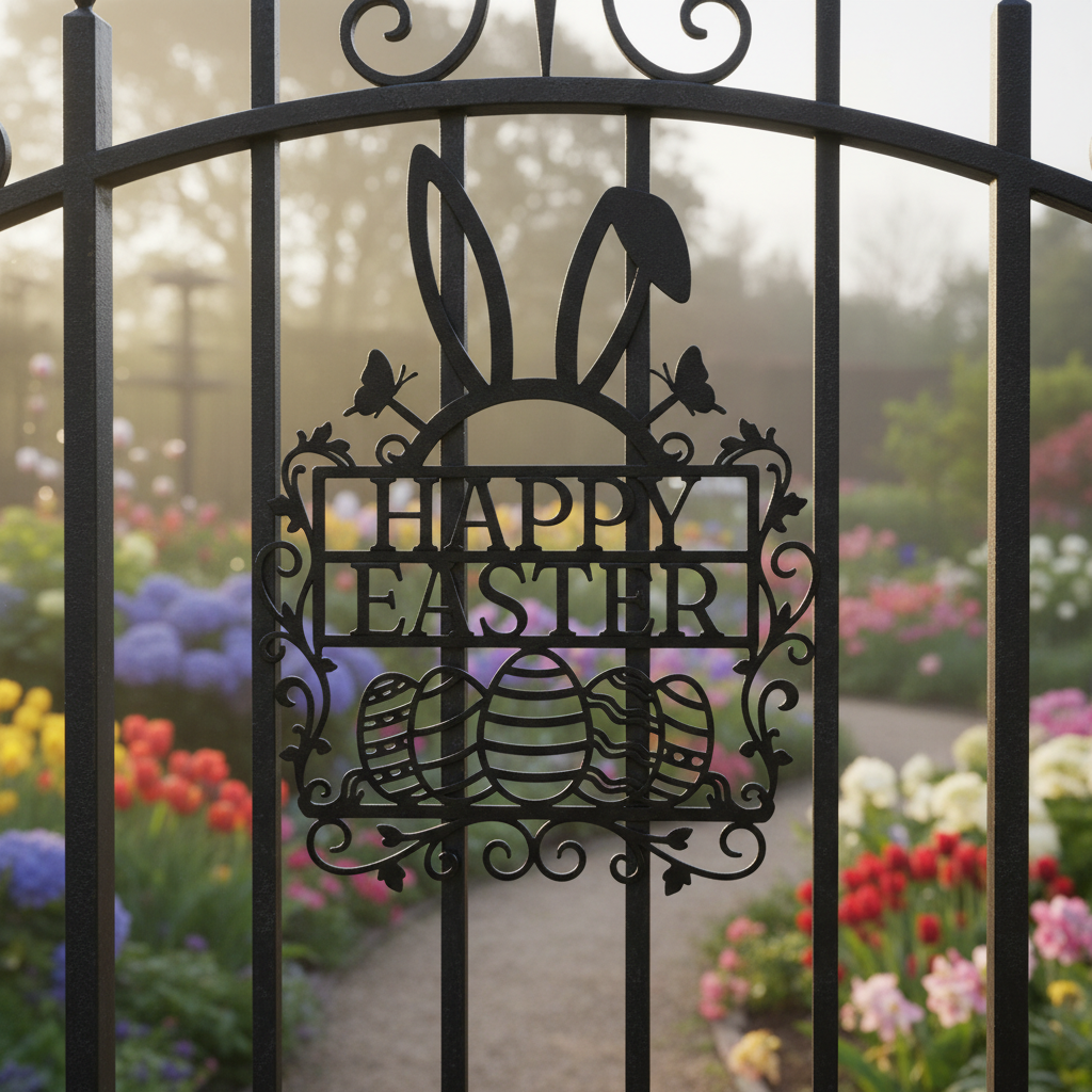 Happy Easter Hasenohren und Ostereier Metallschild – Bild 6