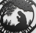 Betender Jesus in Gethsemane unter dem Baum Metallschild rund – Bild 1