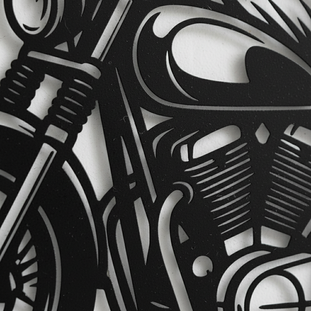 Bikerin auf Motorrad Metallschild