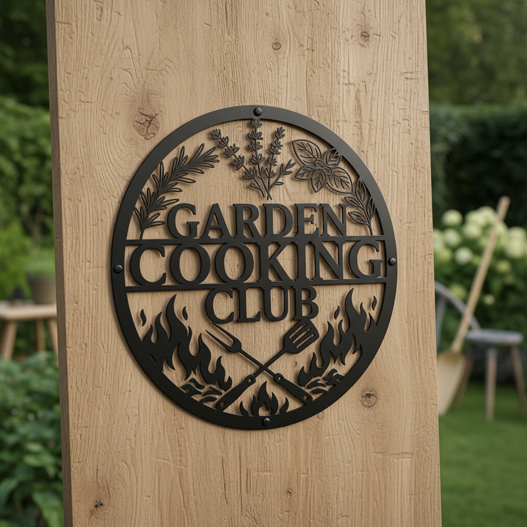 Personalisiertes Garten Grill Club Metallschild – Bild 3