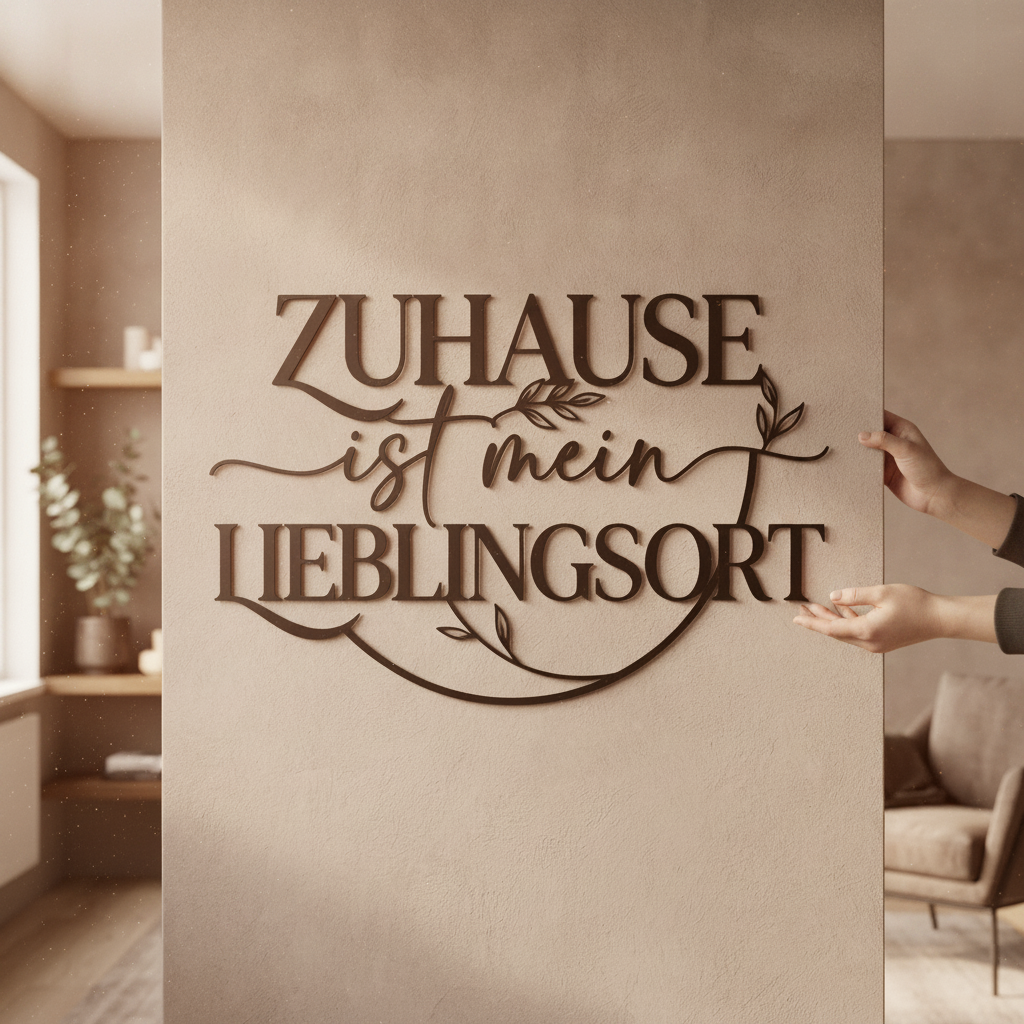 Metallschild mit Spruch Zuhause ist mein Lieblingsort aus schwarzem Stahl – Bild 7