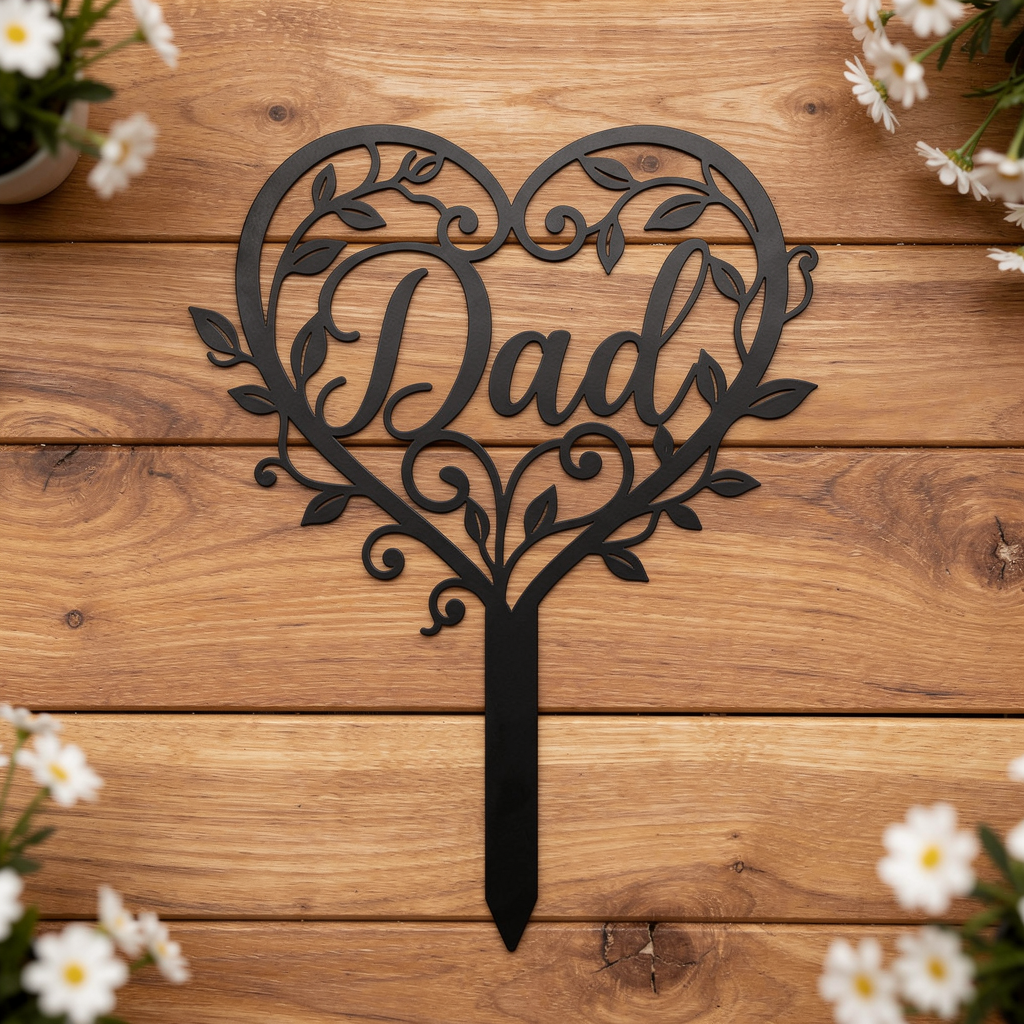 Dad Blumenherz Gedenkstecker – Bild 5