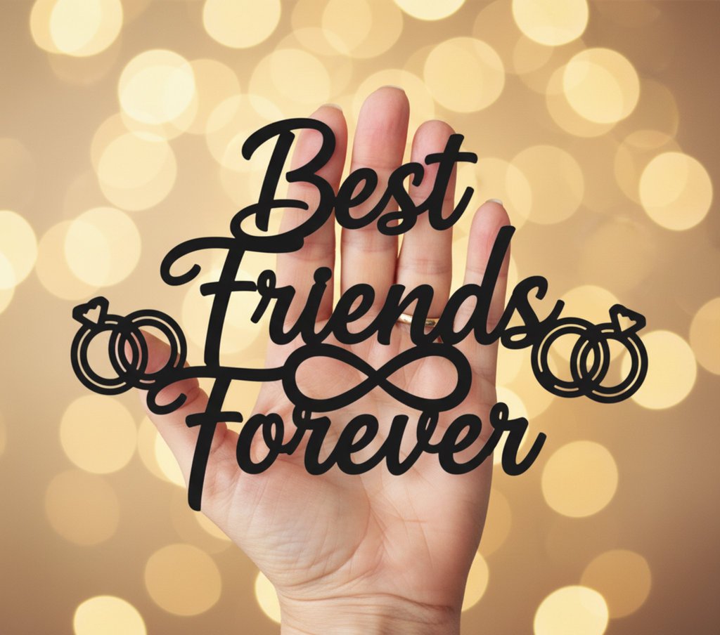 Best Friends Forever Metallschild mit Unendlichkeitsringen – Bild 9