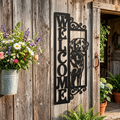 Labrador Retriever welcome sign in vertical black steel