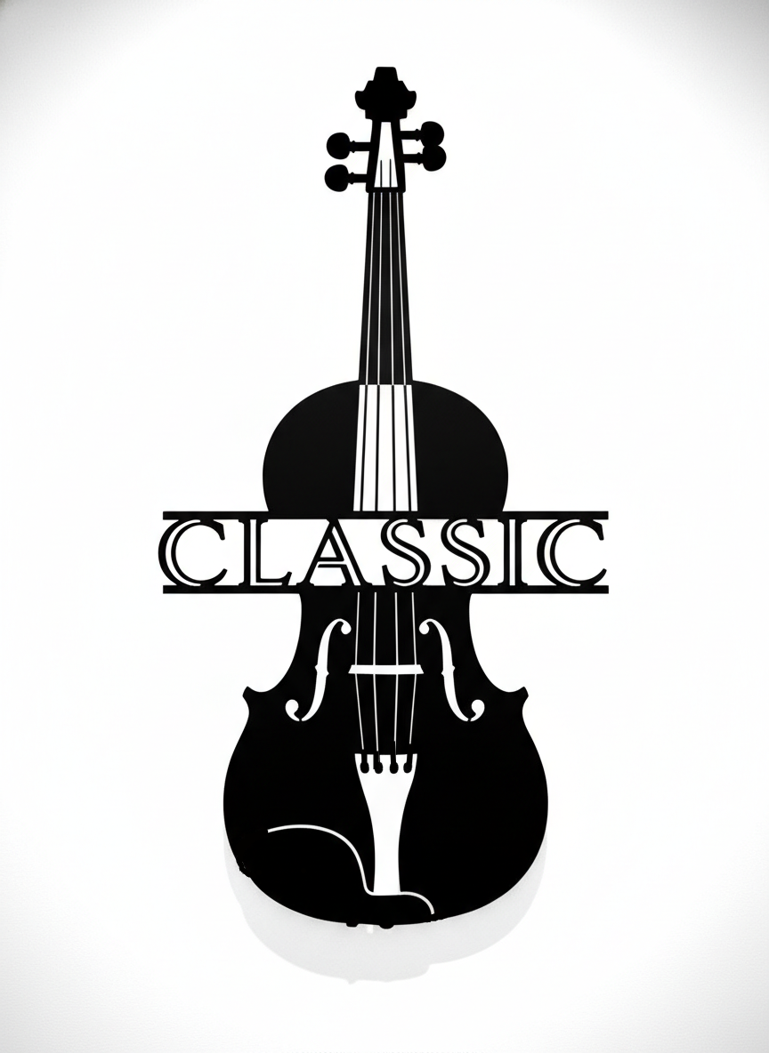 Violine klassische Musik Metall Wanddeko – Bild 2