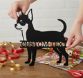 Personalisiertes Chihuahua Metallschild mit Hundenamen aus schwarzem Stahl