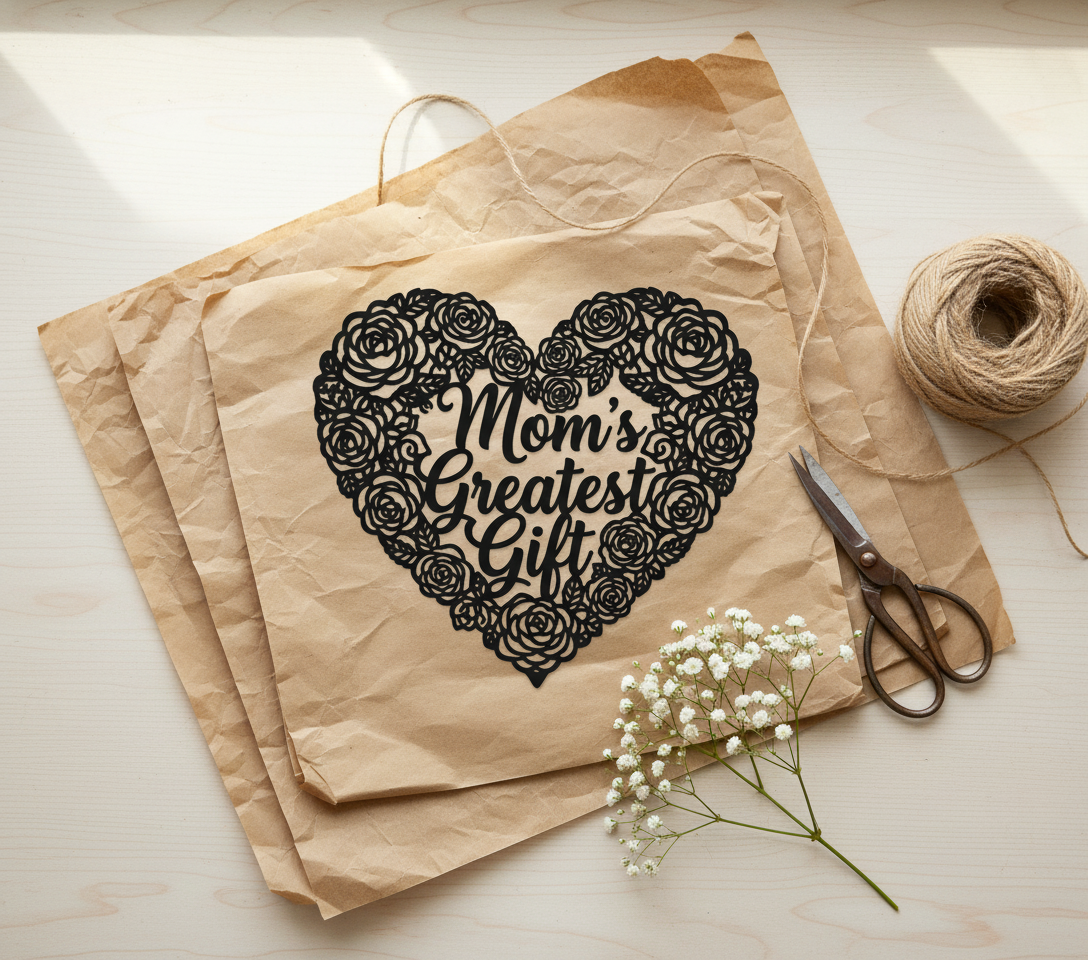 Mom's Greatest Gift Metallschild mit Rose und Herz – Bild 4