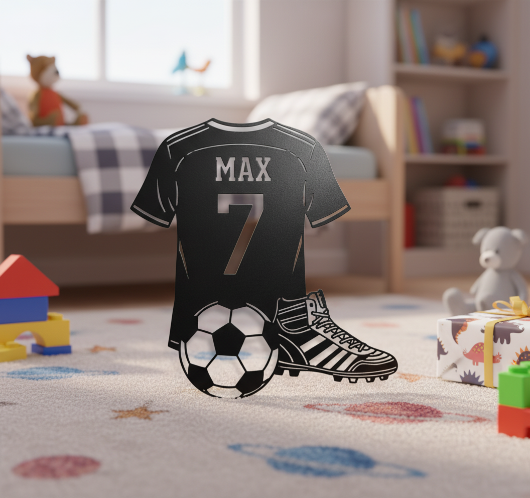 Fußballtrikot Metallschild mit Namen
