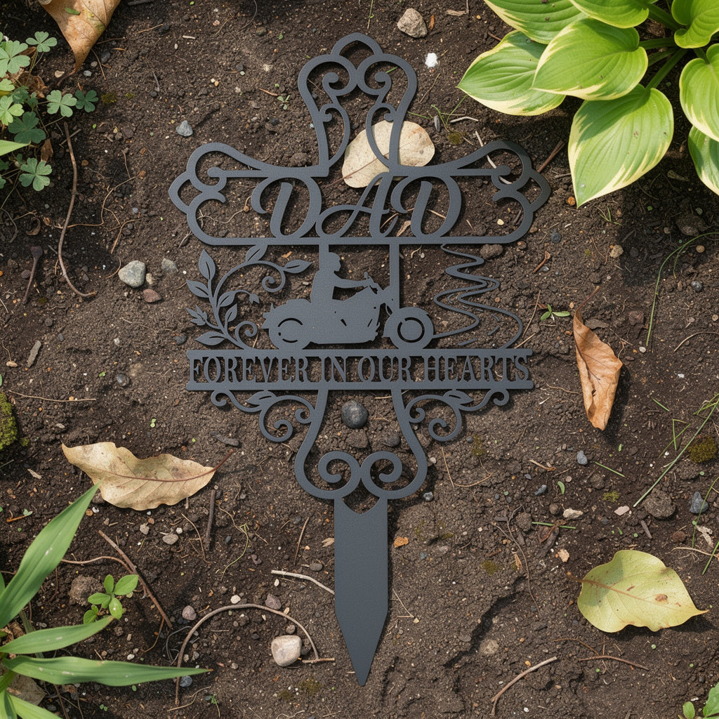 Dad Motorrad Kreuz Gedenkstecker – Bild 9