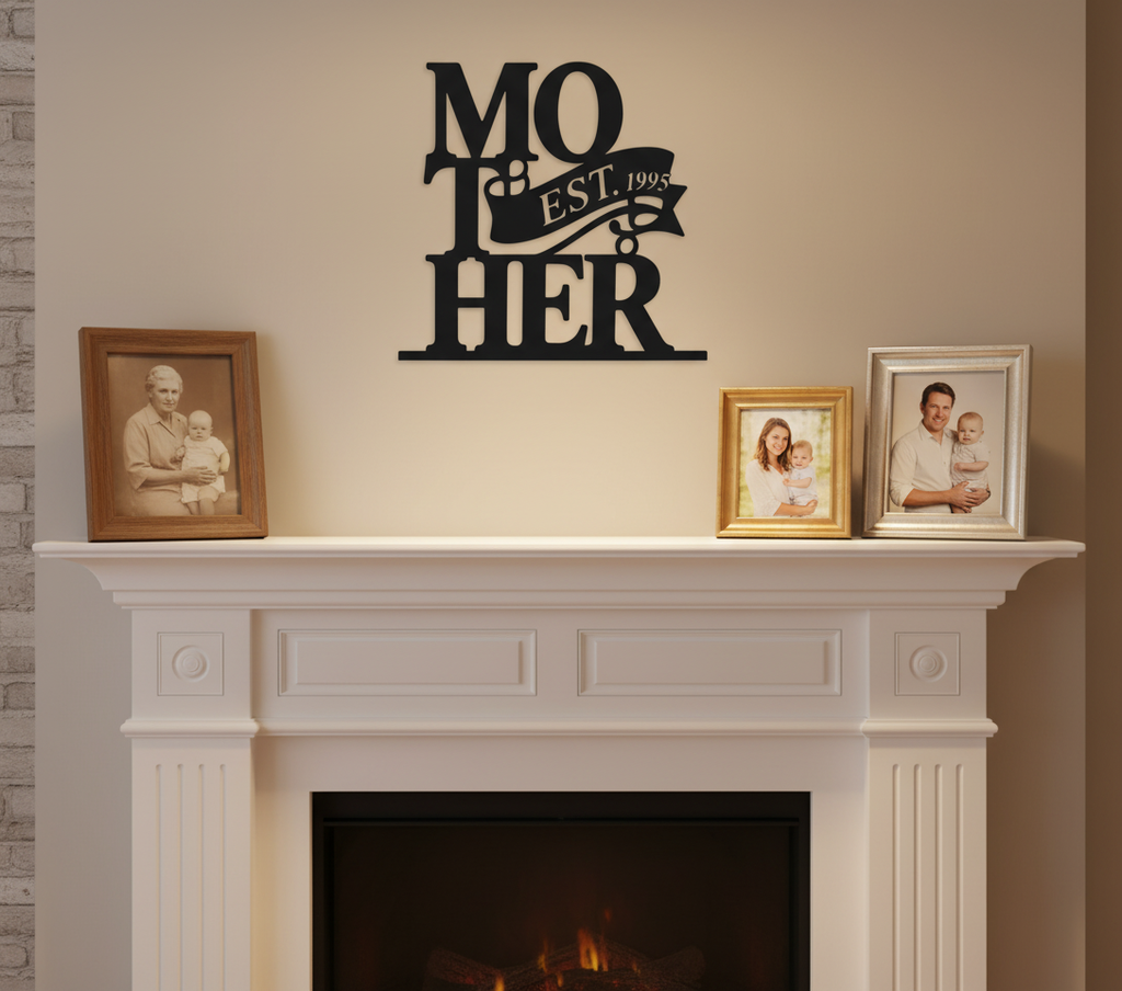 Personalisiertes Mama Metallschild Mother Est. mit Banner, Jahr und Namen – Bild 6