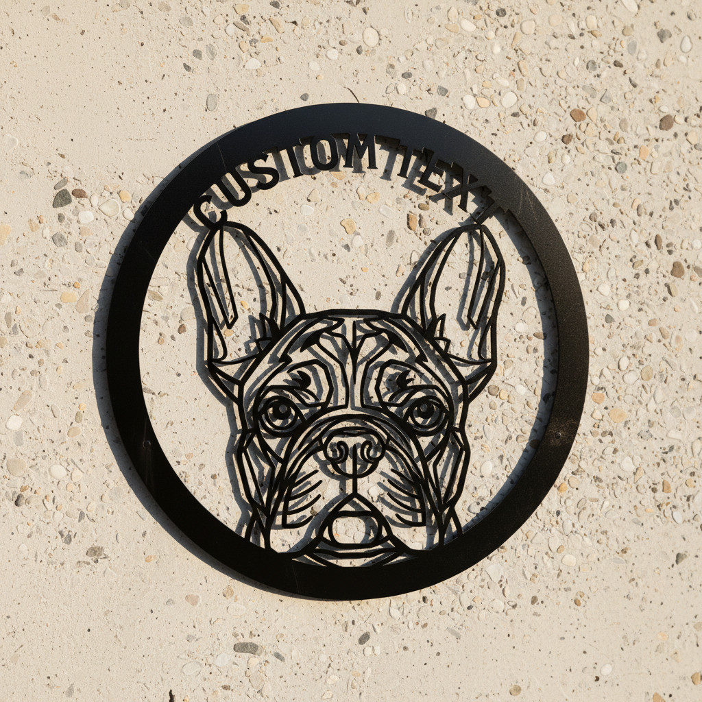 Französische Bulldogge Frenchie Love Metallschild rund – Bild 7