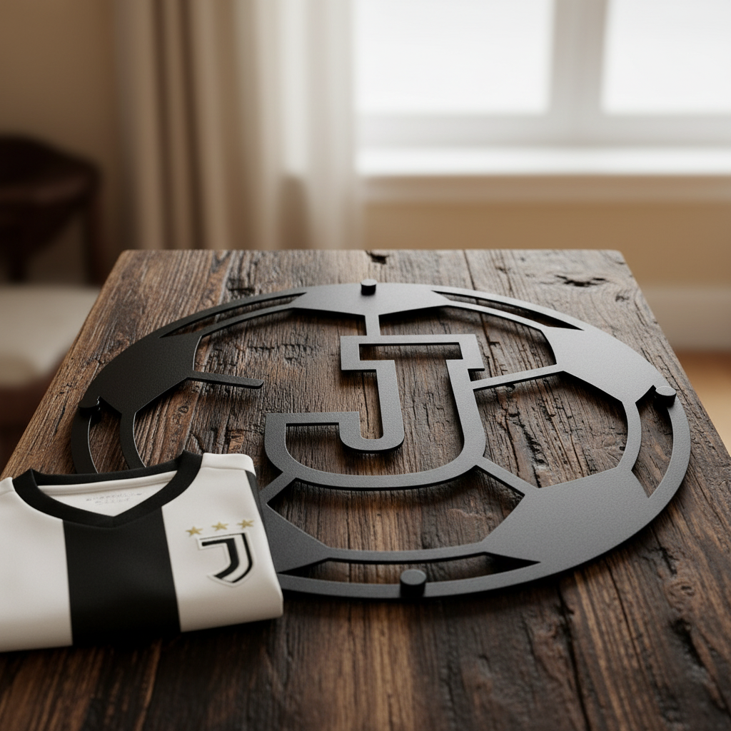 Personalisiertes Fußball Monogramm Metallschild – Bild 2