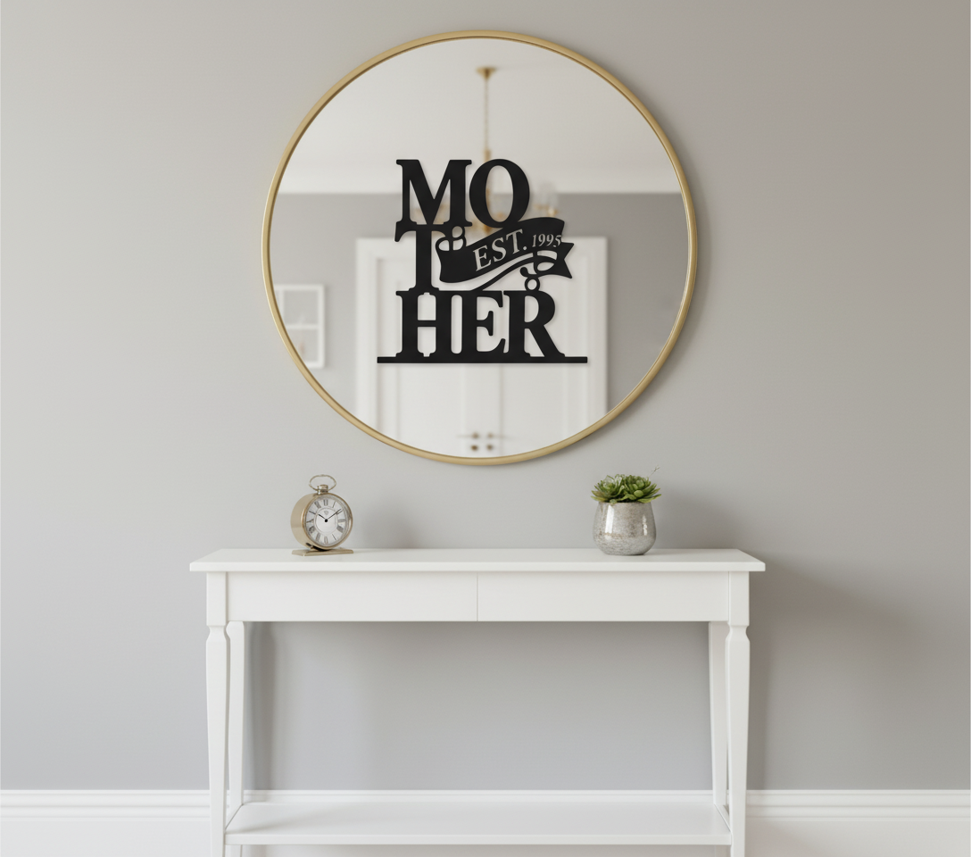 Personalisiertes Mama Metallschild Mother Est. mit Banner, Jahr und Namen – Bild 9