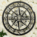 Personalisiertes rundes Kompassrose Metallschild für Paare mit Namen