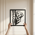 Golden Retriever Willkommen Metallschild