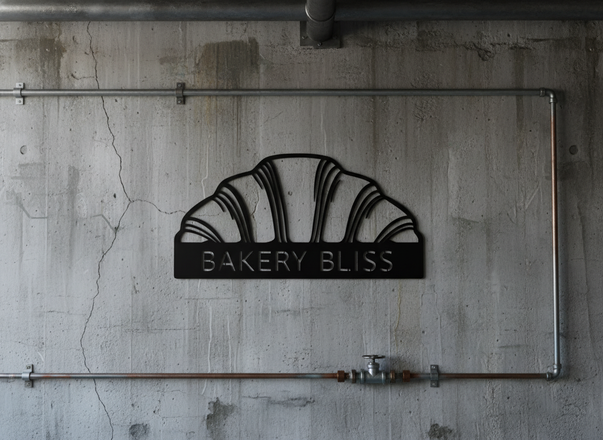 Personalisiertes Croissant Bäckerei Café Metallschild – Bild 4