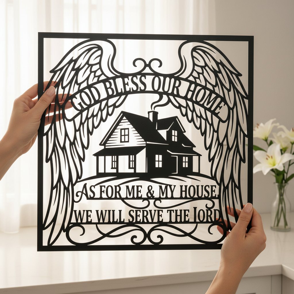 Personalisiertes God Bless Serve the Lord Familienschild – Bild 5