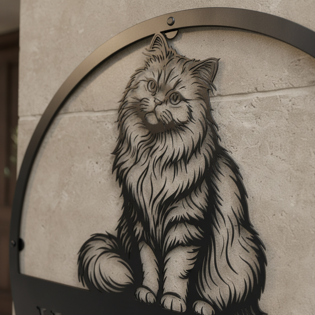 Perserkatze Willkommensschild rund – Bild 9