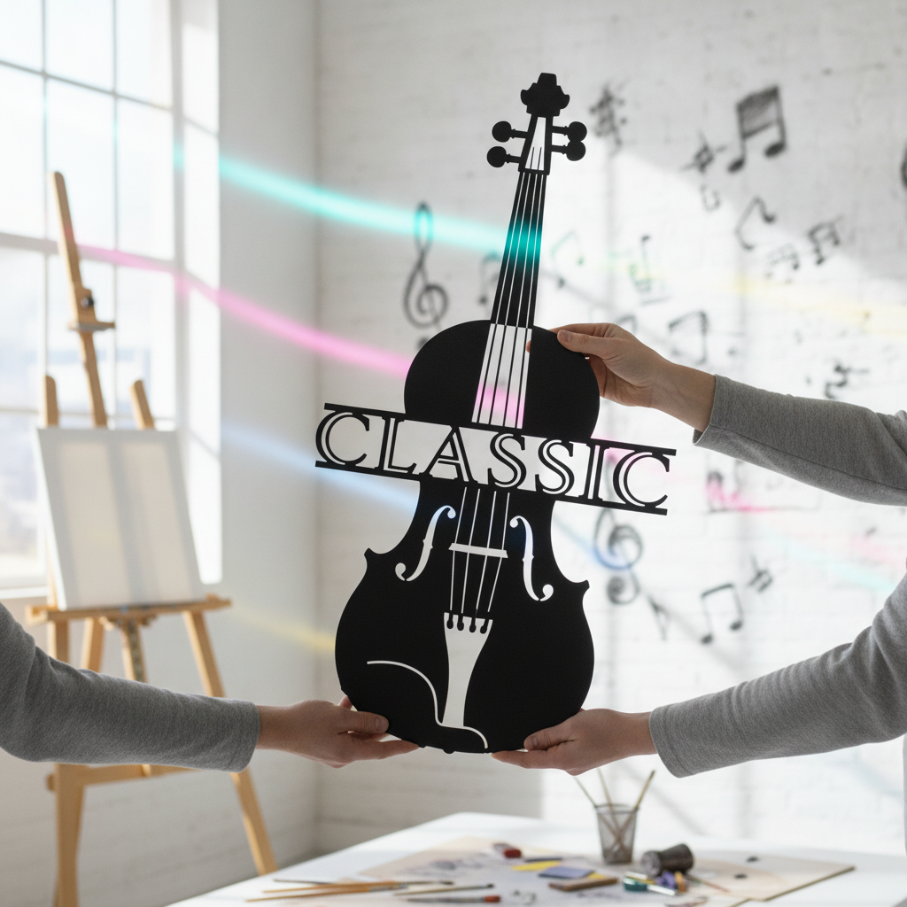 Violine klassische Musik Metall Wanddeko – Bild 3