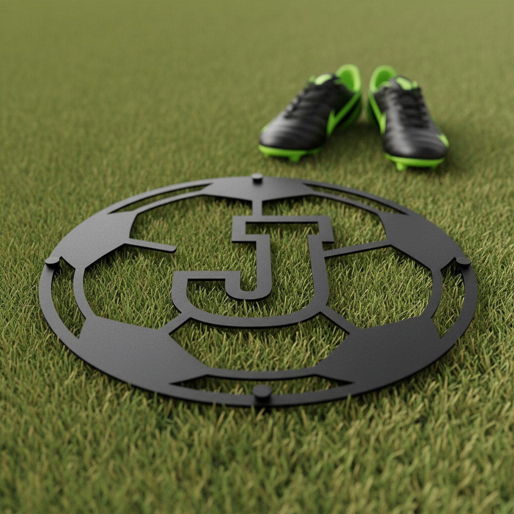 Personalisiertes Fußball Monogramm Metallschild – Bild 6