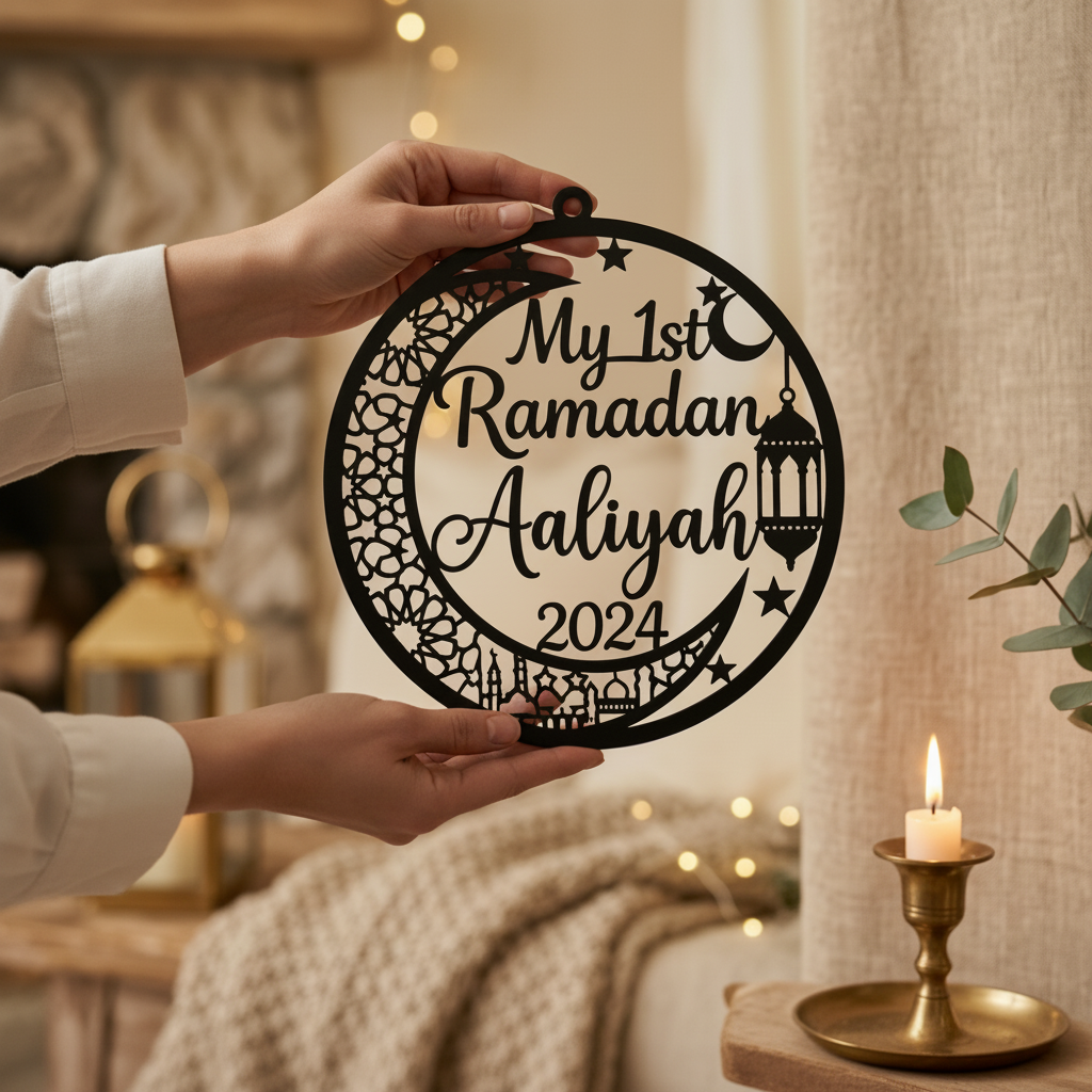 Personalisiertes Mein erster Ramadan Schild mit Mondsichel – Bild 3