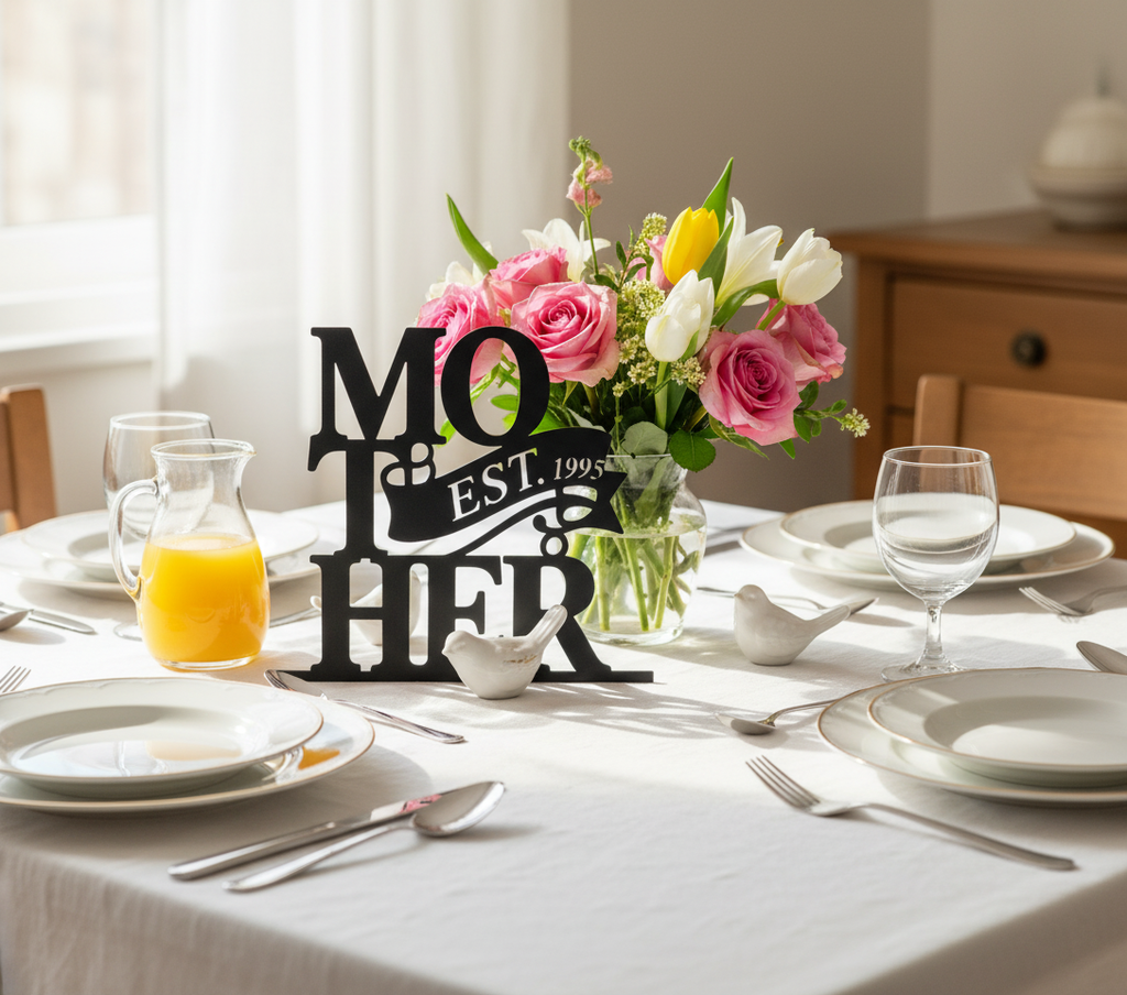 Personalisiertes Mama Metallschild Mother Est. mit Banner, Jahr und Namen – Bild 4