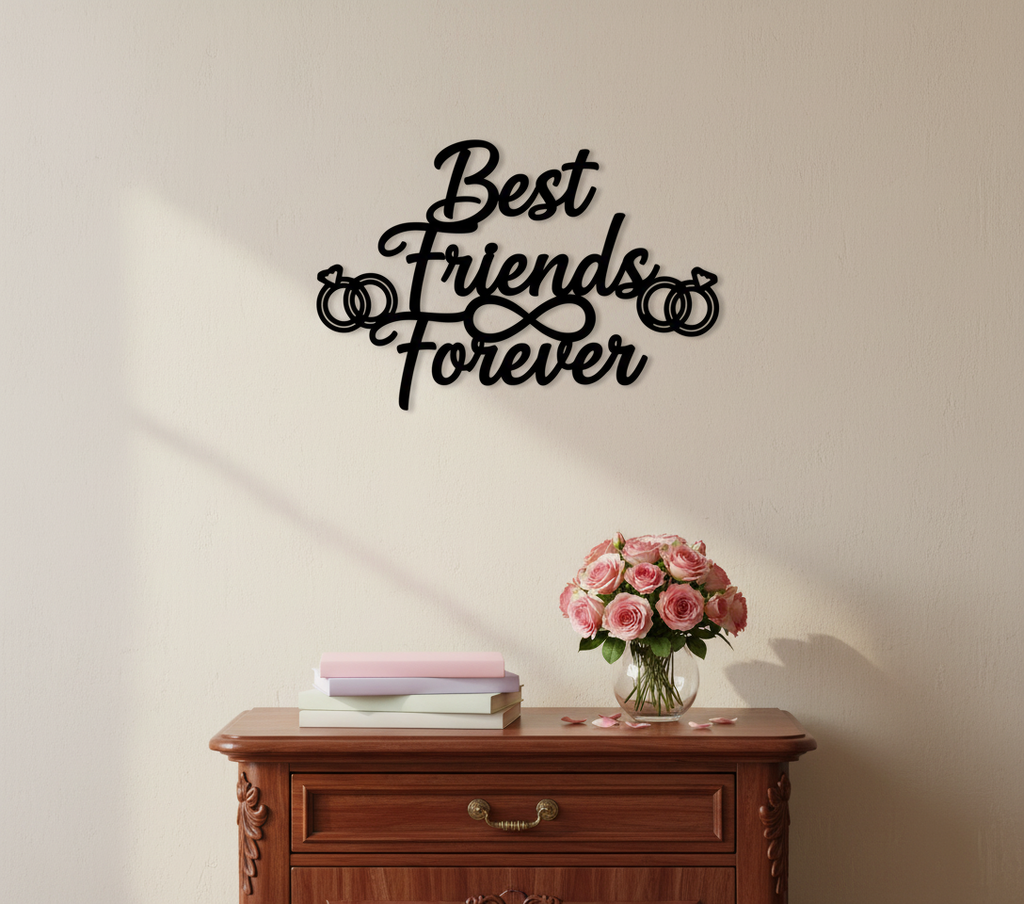 Best Friends Forever Metallschild mit Unendlichkeitsringen – Bild 1