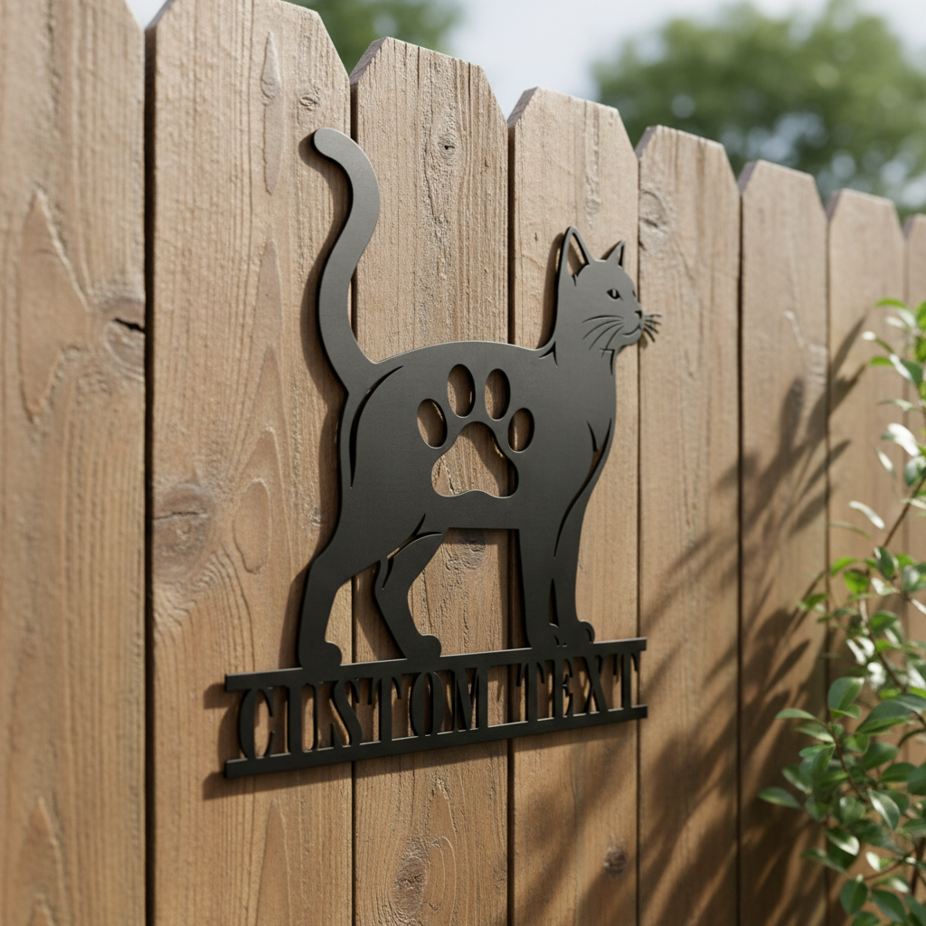 Personalisiertes Katzen Pfotenabdruck Metallschild – Bild 6