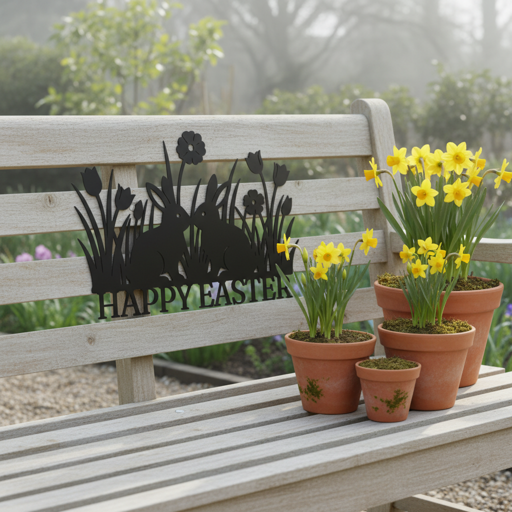 Happy Easter Osterhasen Gartenstecker – Bild 1