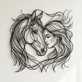 Mädchen und Pferd Metallschild