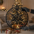 Schneeflocke mit Meisen Weihnachtsornament aus Metall – Bild 1