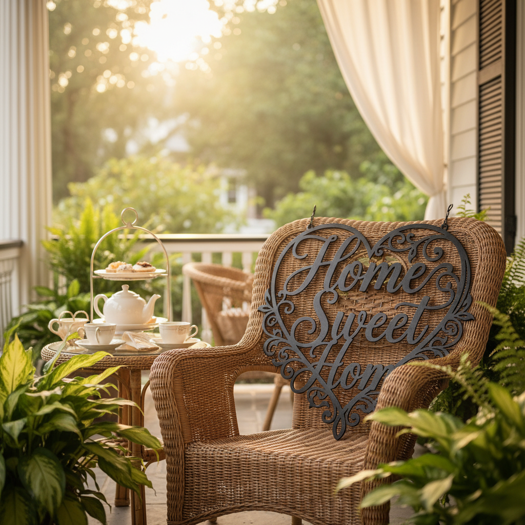 Heart-shaped Home Sweet Home metal wall art in black steel – image 13