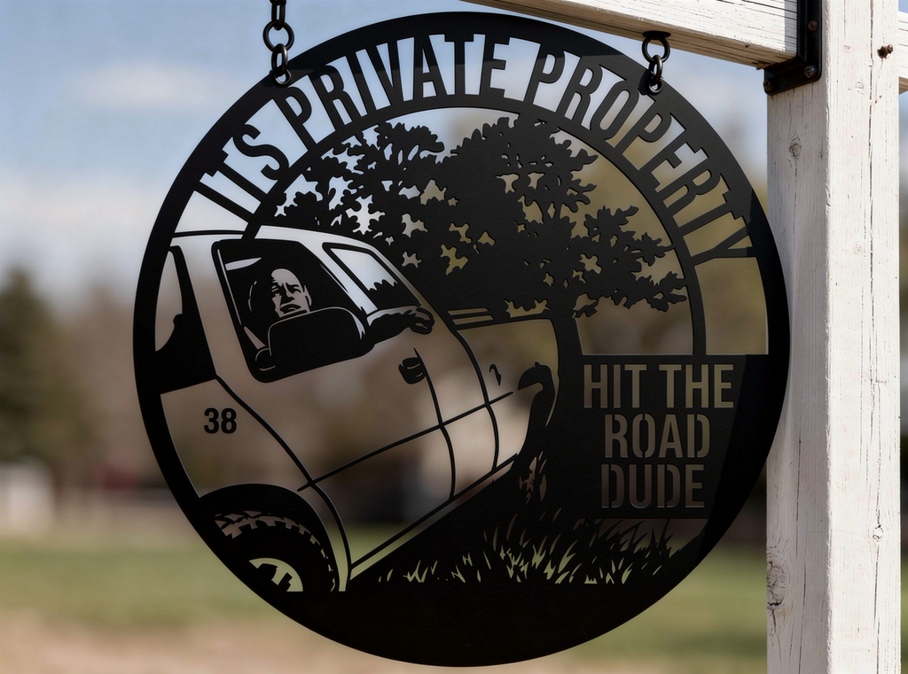It's Private Property Hit the Road Dude Metallschild rund – Bild 9