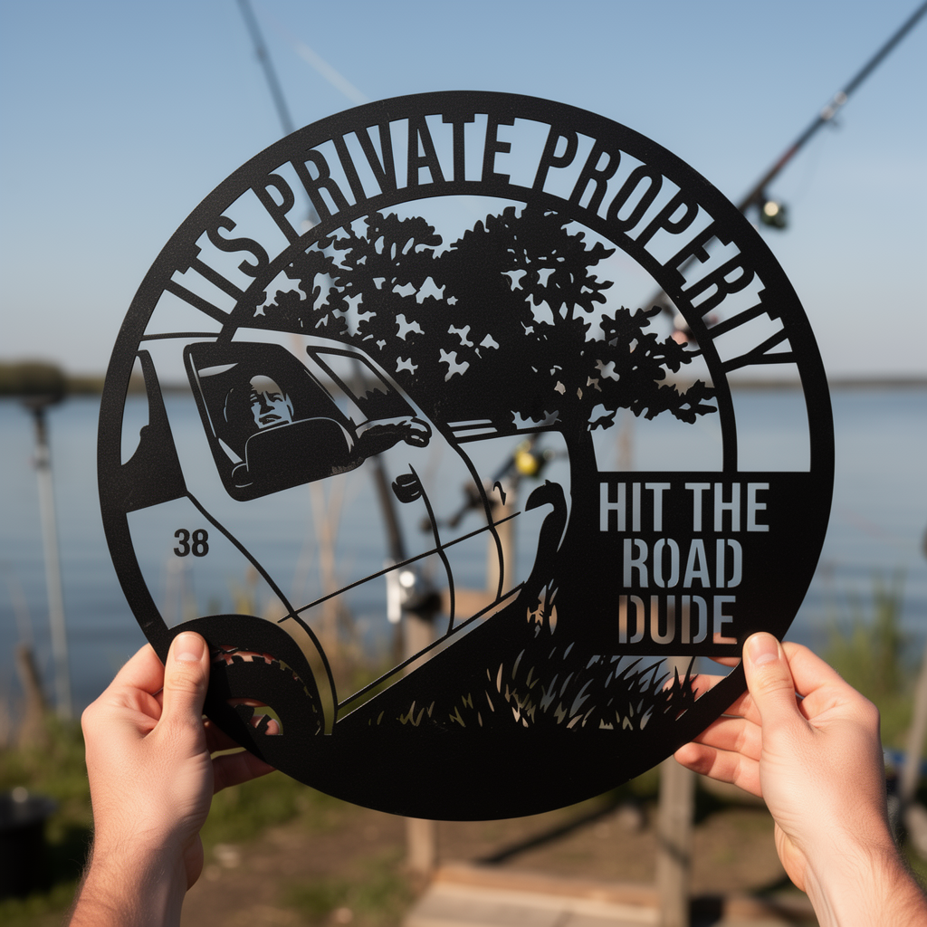 It's Private Property Hit the Road Dude Metallschild rund – Bild 11