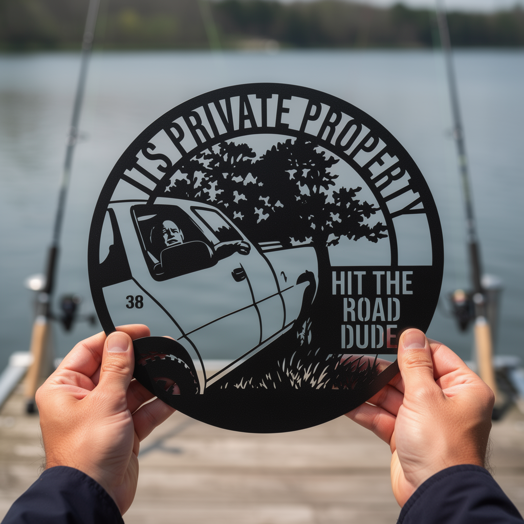 It's Private Property Hit the Road Dude Metallschild rund – Bild 12