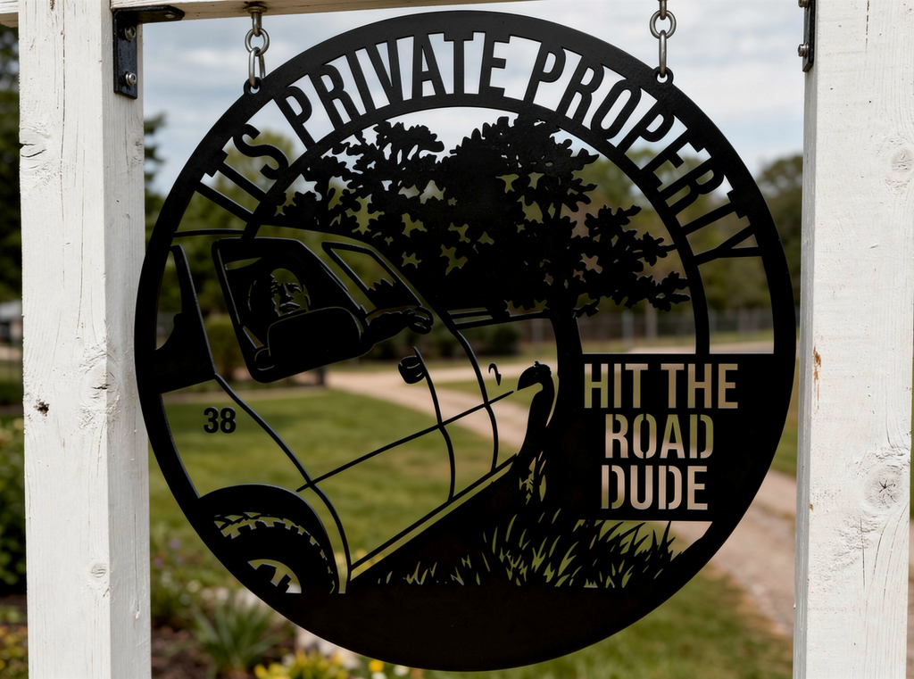 It's Private Property Hit the Road Dude Metallschild rund – Bild 13