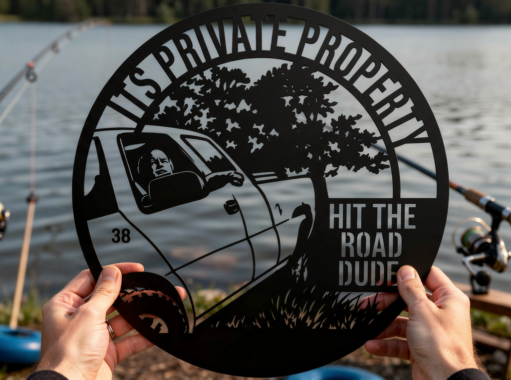 It's Private Property Hit the Road Dude Metallschild rund – Bild 18