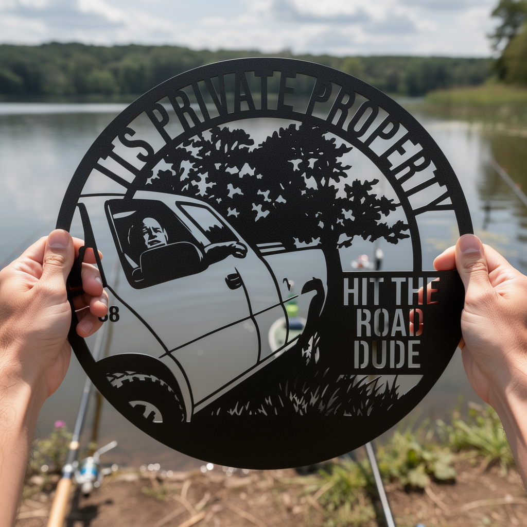 It's Private Property Hit the Road Dude Metallschild rund – Bild 5