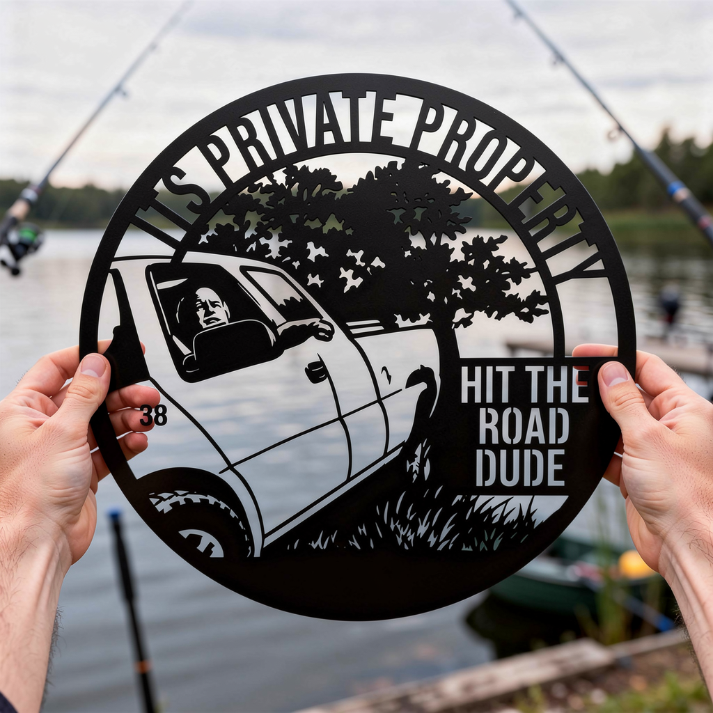It's Private Property Hit the Road Dude Metallschild rund – Bild 6