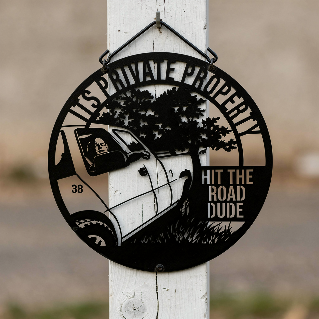 It's Private Property Hit the Road Dude Metallschild rund – Bild 7