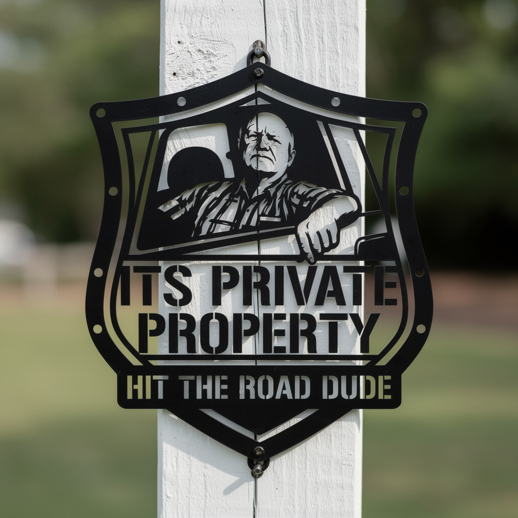 It's Private Property Hit the Road Dude Metallschild Wappen – Bild 1