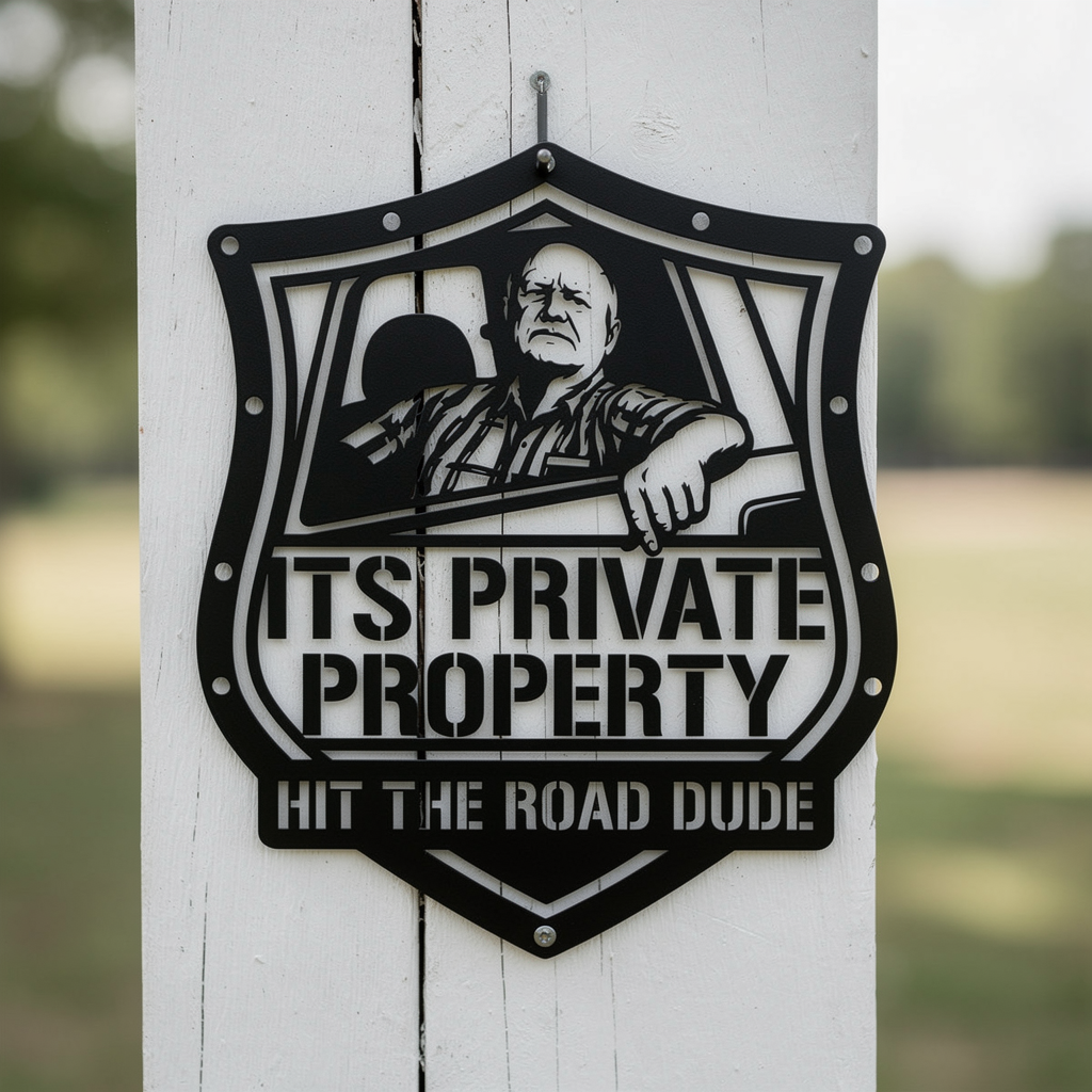 It's Private Property Hit the Road Dude Metallschild Wappen – Bild 5