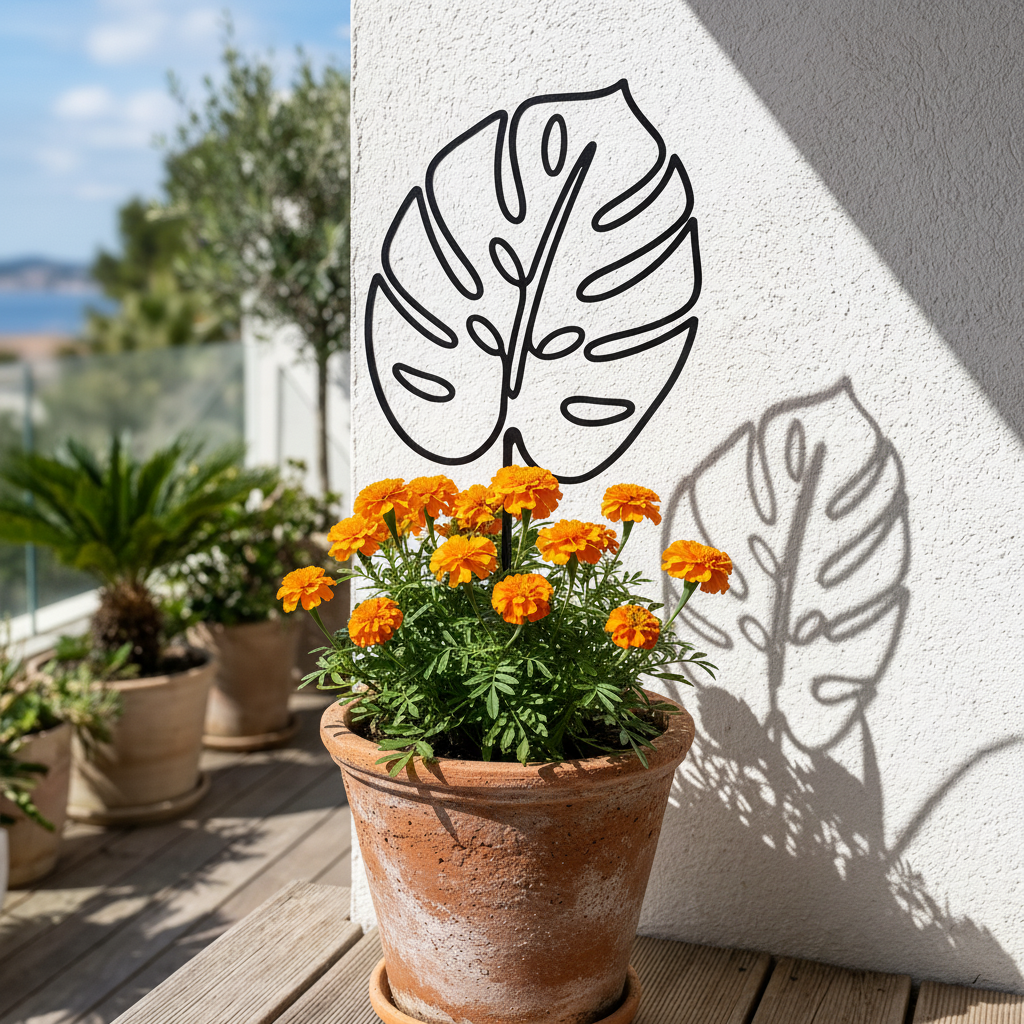 Monstera Blatt Rankhilfe Gartenstecker aus Metall – Bild 11